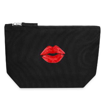 Kussmund Lippenstift Geschenk Paare - Canvas Reißverschluss-Täschchen (18 x 19 cm) - Schwarz - Vorne