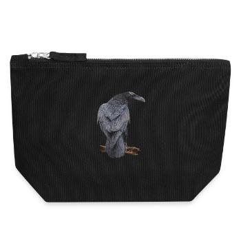 Crow - Canvas Zip Pouch 18 x 19 cm - black - Front