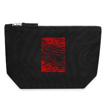 Image abstraite / rouge / motif / ligne - Pochette zippée en toile 18 x 19 cm - noir - Devant