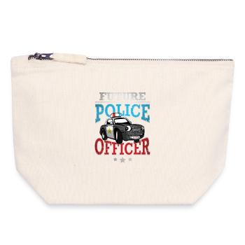 Future Police Officer - Canvas Zip Pouch 18 x 19 cm - nature - Front