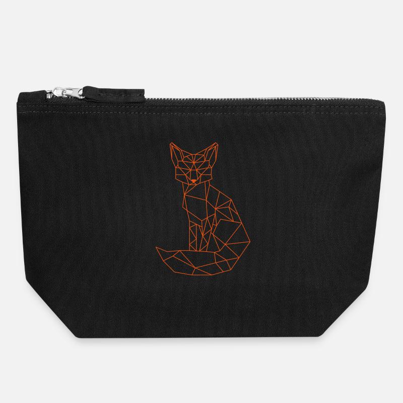 Fuchs - Canvas Reißverschluss-Täschchen (18 x 19 cm) - Schwarz