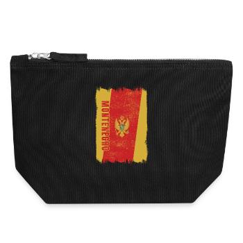 Montenegro Flagge - Canvas Reißverschluss-Täschchen (18 x 19 cm) - Schwarz - Vorne