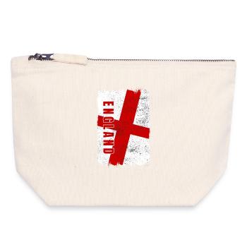 Drapeau de l'Angleterre - Pochette zippée en toile 18 x 19 cm - blanc naturel - Devant