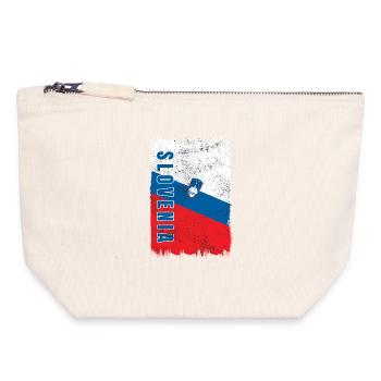 Slowenien Vintage Flagge - Canvas Reißverschluss-Täschchen (18 x 19 cm) - Naturweiß - Vorne