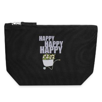 SCHUBKARREN HAPPY - Canvas Reißverschluss-Täschchen (18 x 19 cm) - Schwarz - Vorne