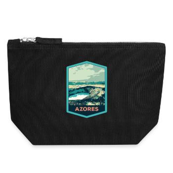 Coat of Arms Lagoon 7 Cities, S. Miguel, Azores Portugal - Canvas Zip Pouch 18 x 19 cm - black - Front