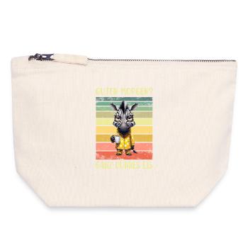 Zebra Morgenmuffel - Canvas Reißverschluss-Täschchen (18 x 19 cm) - Naturweiß - Vorne