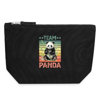 Panda Panda Ours - Pochette zippée en toile 18 x 19 cm - noir - Devant