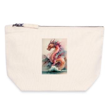 Fancy Watercolor Dragon Marine - Canvas Zip Pouch 18 x 19 cm - nature - Front