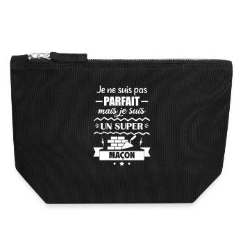Pas parfait mais super maçon - Pochette zippée en toile 18 x 19 cm - noir - Devant