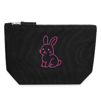 Neon Rabbit - Canvas Reißverschluss-Täschchen (18 x 19 cm) - Schwarz - Vorne
