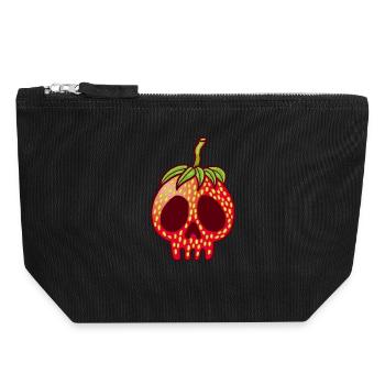 Crâne de fraise - Pochette zippée en toile 18 x 19 cm - noir - Devant