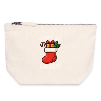 Va te faire voir, papa ! Noël de Noël, vilaine - Pochette zippée en toile 18 x 19 cm - blanc naturel - Devant