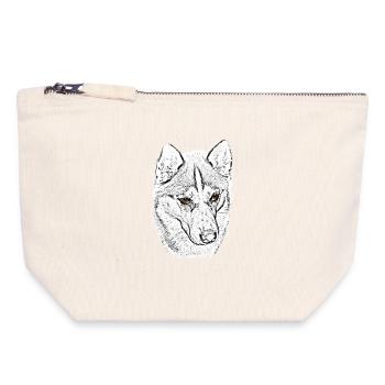 Étude de la ligne de Wolfskopf - Pochette zippée en toile 18 x 19 cm - blanc naturel - Devant