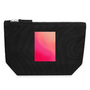 Gradient - Wellen rosa rot personalisierbar - Canvas Reißverschluss-Täschchen (18 x 19 cm) - Schwarz - Vorne