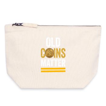 Old Coins Matter - Numismatist Collector Design - Canvas Zip Pouch 18 x 19 cm - nature - Front