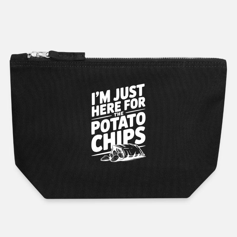 I'm Just Here For The Potato Chips - Canvas Zip Pouch 18 x 19 cm - black