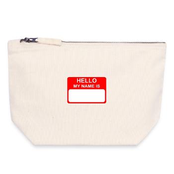 Hello, my name is - Canvas Zip Pouch 18 x 19 cm - nature - Front