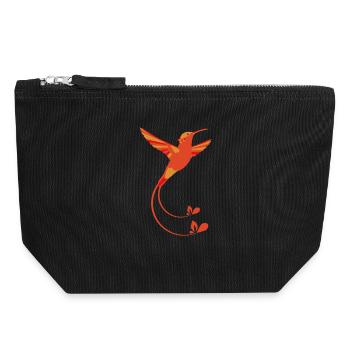 Couleurs de feu colibri - Pochette zippée en toile 18 x 19 cm - noir - Devant