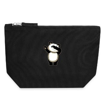 Panda Dab Funny - Canvas Zip Pouch 18 x 19 cm - black - Front