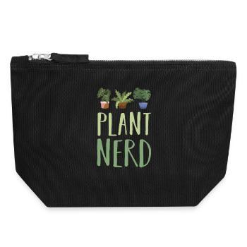 Plantes Végétales - Pochette zippée en toile 18 x 19 cm - noir - Devant