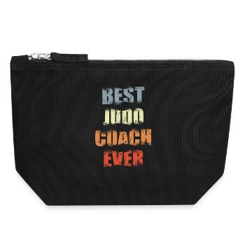 Entraîneur de judo - Pochette zippée en toile 18 x 19 cm - noir - Devant