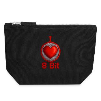 J’adore 8bit - Pochette zippée en toile 18 x 19 cm - noir - Devant