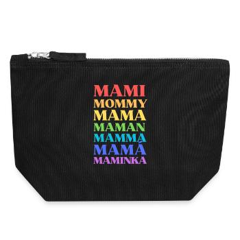 "Mami Mommy Mama Maman Mamma Mamá Maminka" - Canvas Reißverschluss-Täschchen (18 x 19 cm) - Schwarz - Vorne