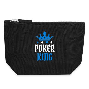 Joueurs professionnels jouer casino poker roi poker tour - Pochette zippée en toile 18 x 19 cm - noir - Devant