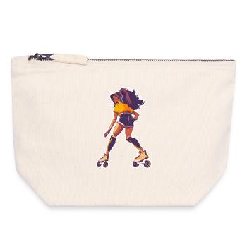 Roller skater - Canvas Zip Pouch 18 x 19 cm - nature - Front