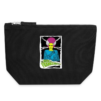 Bride of Franky Retro Poster Design - Canvas Zip Pouch 18 x 19 cm - black - Front