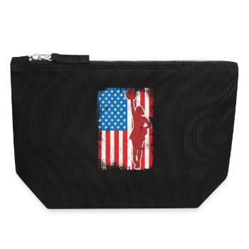 Pom-pom girl patriotique des États-Unis - Pochette zippée en toile 18 x 19 cm - noir - Devant