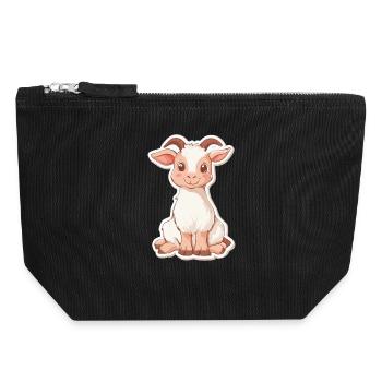 Chèvre - Pochette zippée en toile 18 x 19 cm - noir - Devant