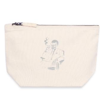 Noir Skeleton in Smoking Suit - Canvas Zip Pouch 18 x 19 cm - nature - Front
