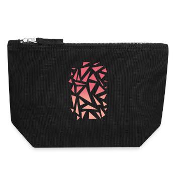 Motif triangulaire - Dégradé rose - Pochette zippée en toile 18 x 19 cm - noir - Devant