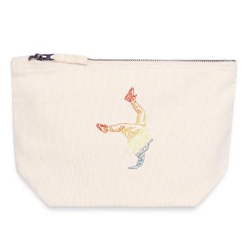 Vintage Breakdancer Zeichnung - Canvas Reißverschluss-Täschchen (18 x 19 cm) - Naturweiß - Vorne