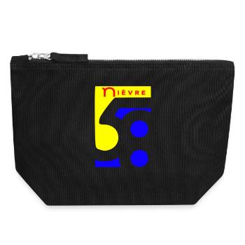 Nièvre 58 logo - Canvas Zip Pouch 18 x 19 cm - black - Front