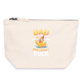 Geburtstags-Enten-Papa-Tee - Canvas Reißverschluss-Täschchen (18 x 19 cm) - Naturweiß - Vorne
