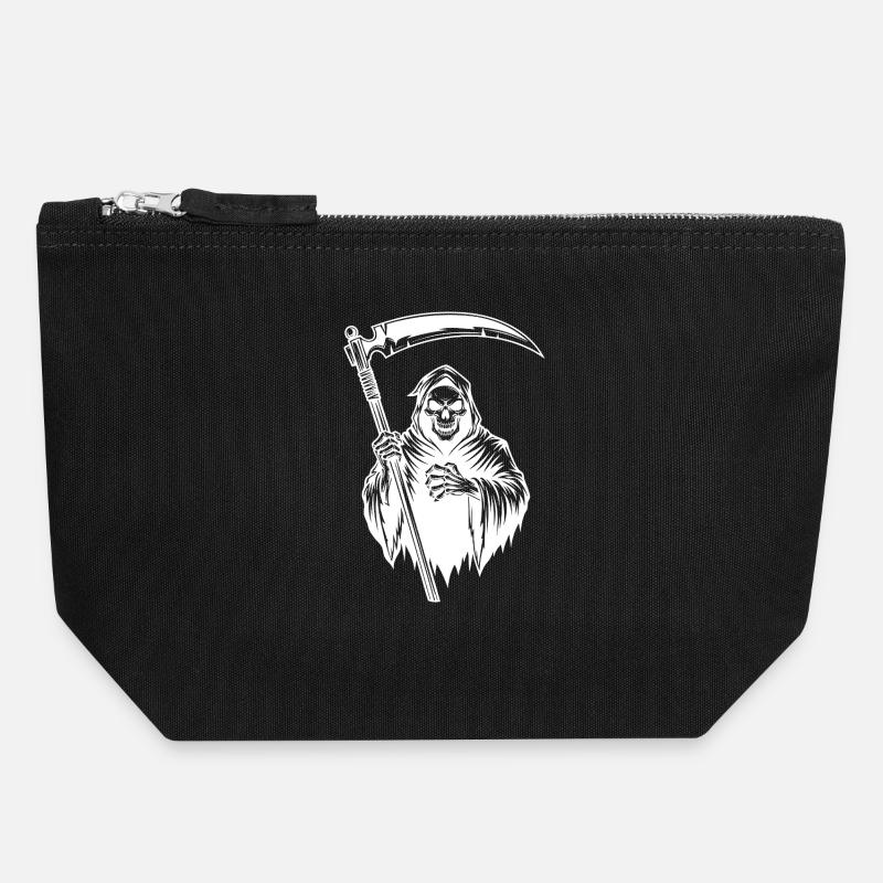 La version du Crâne du Congeon de la Faucheuse - Pochette zippée en toile 18 x 19 cm - noir