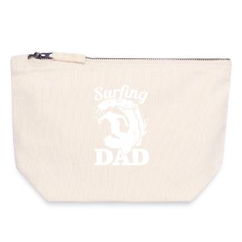 Surfer Papa - Canvas Reißverschluss-Täschchen (18 x 19 cm) - Naturweiß - Vorne