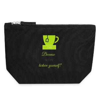TEA-RIFFIC (Citron vert + Gris) - Pochette zippée en toile 18 x 19 cm - noir - Devant