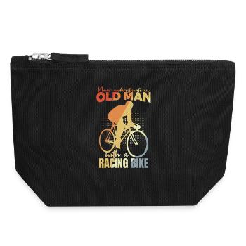 Bicycle Grandpa - Canvas Zip Pouch 18 x 19 cm - black - Front