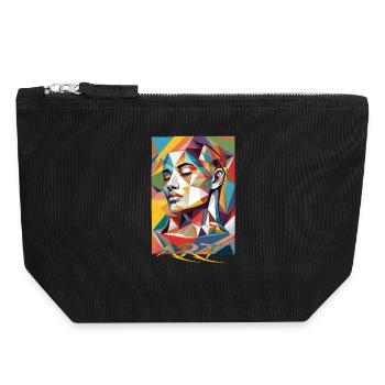Art du visage moderne - Pochette zippée en toile 18 x 19 cm - noir - Devant