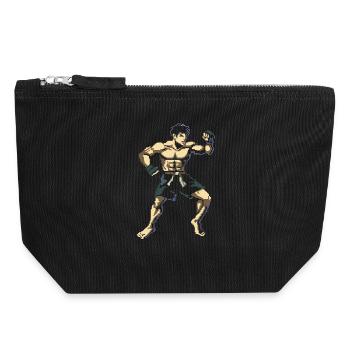 Kickboxer Pixel Graphics - Canvas Zip Pouch 18 x 19 cm - black - Front