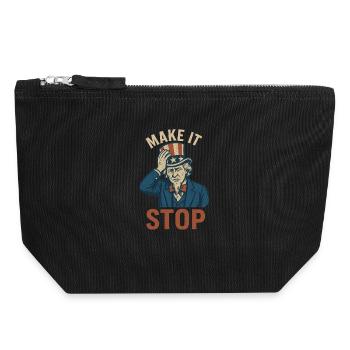Make It stop political - Canvas Zip Pouch 18 x 19 cm - black - Front