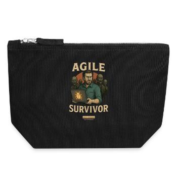 Agile Survivor - Canvas Reißverschluss-Täschchen (18 x 19 cm) - Schwarz - Vorne