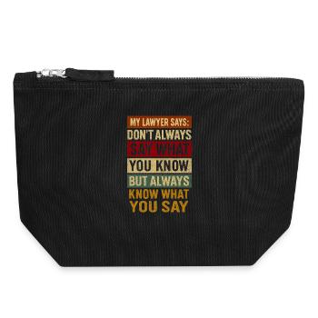 Legal Advice Motivational Quote T-Shirt  - Canvas Zip Pouch 18 x 19 cm - black - Front