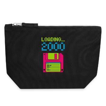 Loading 2000 Disketten-Design Retro Pixel Design - Canvas Reißverschluss-Täschchen (18 x 19 cm) - Schwarz - Vorne