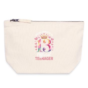 13th birthday teenager gift - Canvas Zip Pouch 18 x 19 cm - nature - Front