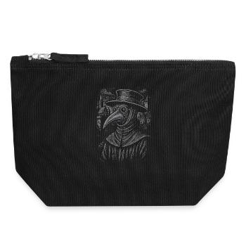 Mystischer Pestdoktor Porträt Design - Canvas Reißverschluss-Täschchen (18 x 19 cm) - Schwarz - Vorne